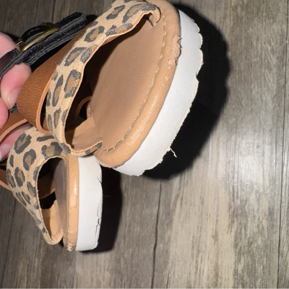 Old Navy Kids Sandals with Leopard Print and Black Straps